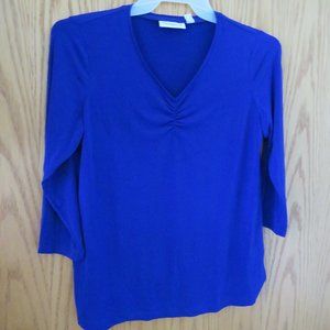 Susan Graver Essentials Liquid Knit 3/4 Sleeve Top